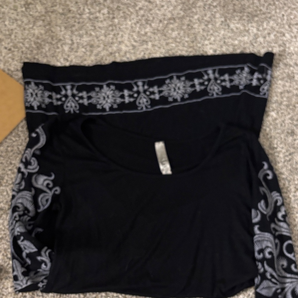 Voll Style Black and Gray Patterned Midi Dress